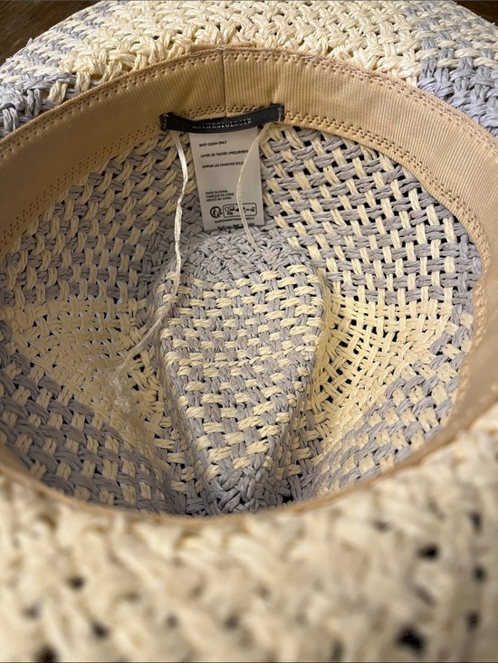 Anthropologie Two Tone Straw Rancher Hat One Size Bendable New